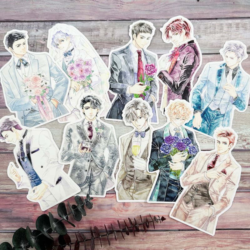 Groom's cutting stickers (10 styles available) - สติกเกอร์ - กระดาษ หลากหลายสี