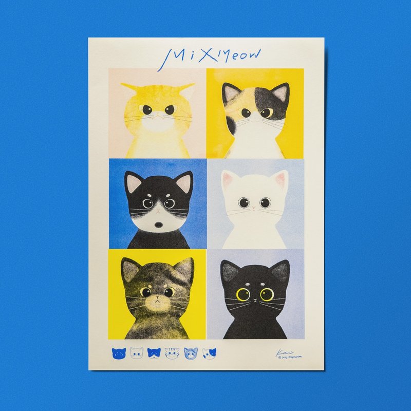 \ kk illustration x 有一點混-孔版印刷海報 / MixMeow - 海報/掛畫/掛布 - 紙 
