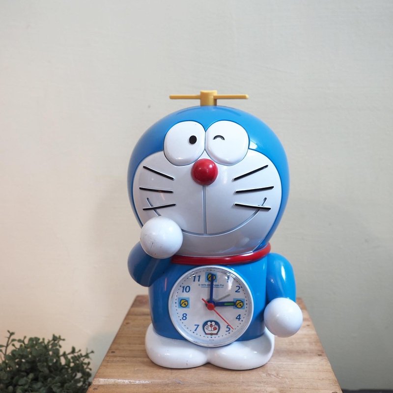 早期絕版台灣製多啦A夢造型時鐘 - 時鐘/鬧鐘 - 塑膠 藍色