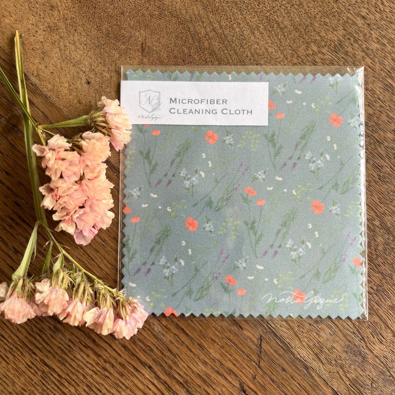 小花柄　メガネ拭き - 眼鏡・メガネフレーム - その他の化学繊維 グリーン