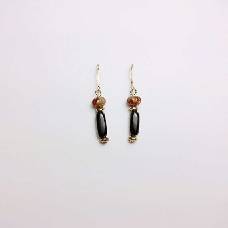 // VÉNUS 南瓜 pumpkin vintage earrings four-color black // ve033 - ต่างหู - พลาสติก หลากหลายสี