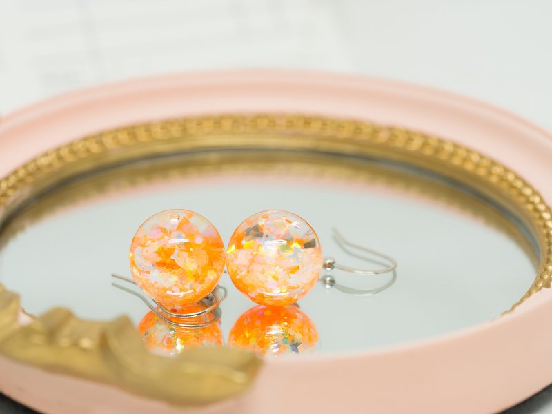 OMYWAY Handmade Water - Glass Globe - Earrings 1.4cm - Chokers - Glass White