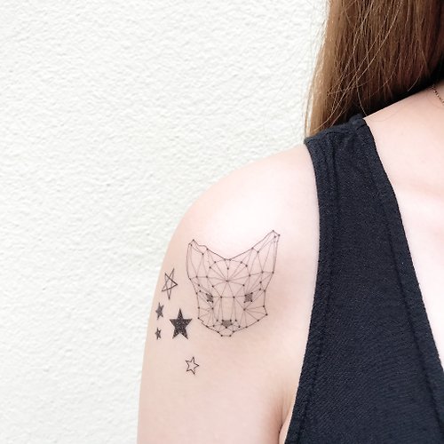My dear Tattoo | 狐狸與鹿 | 2入紋身貼紙 花草系微刺青 狐狸與鹿 紙飛機