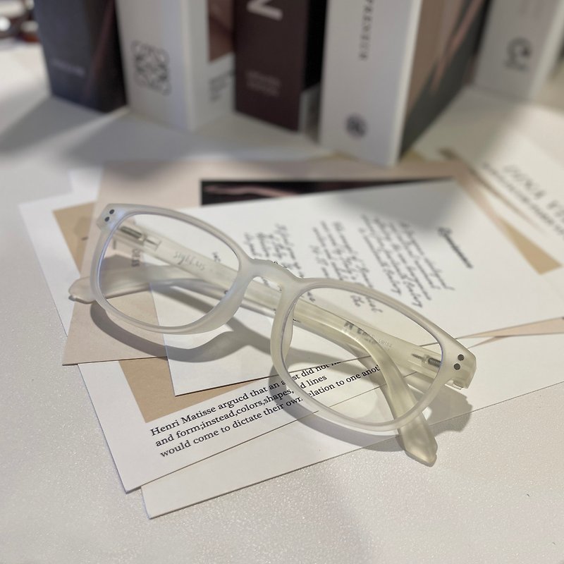Sightus 防藍光老花眼鏡/ 亞洲版型經典/ 威靈頓框/ 霧透 - 眼鏡/眼鏡框 - 塑膠 透明