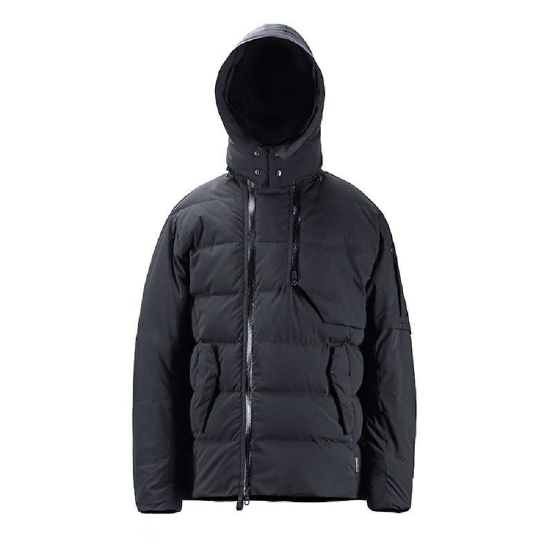 全天候 機能 90白鴨絨 滑雪羽絨服 加厚連帽 外套 - 男夾克/外套 - 其他材質 黑色