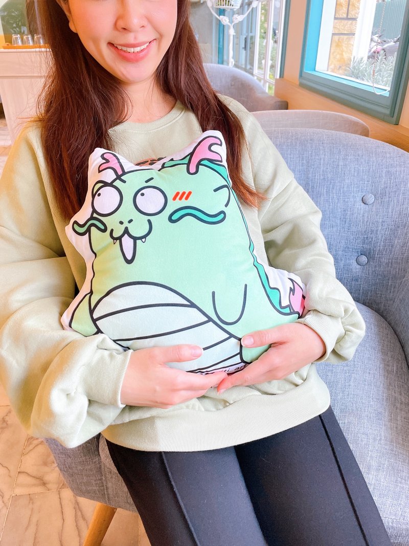 Yitiart Longyun Play Scrap Pillow Office Necessary Nap Pillow Back Pillow Cute Pillow - หมอน - ผ้าฝ้าย/ผ้าลินิน สีเขียว