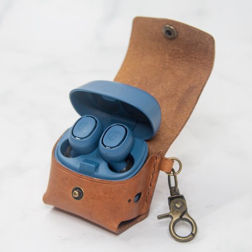 HarLex 手工皮革設計 可刻名Audio Technica Ck3tw 皮革保護套 耳機充電盒客制真皮套