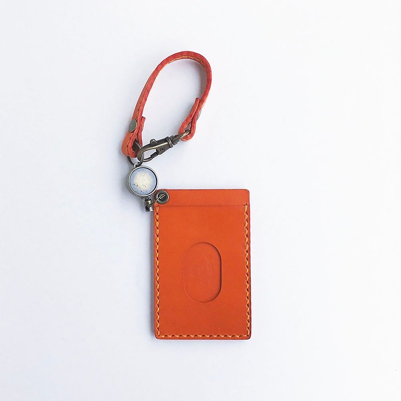 ■ resale ■ reel belted path case Tochigi leather orange - ที่เก็บนามบัตร - หนังแท้ สีส้ม