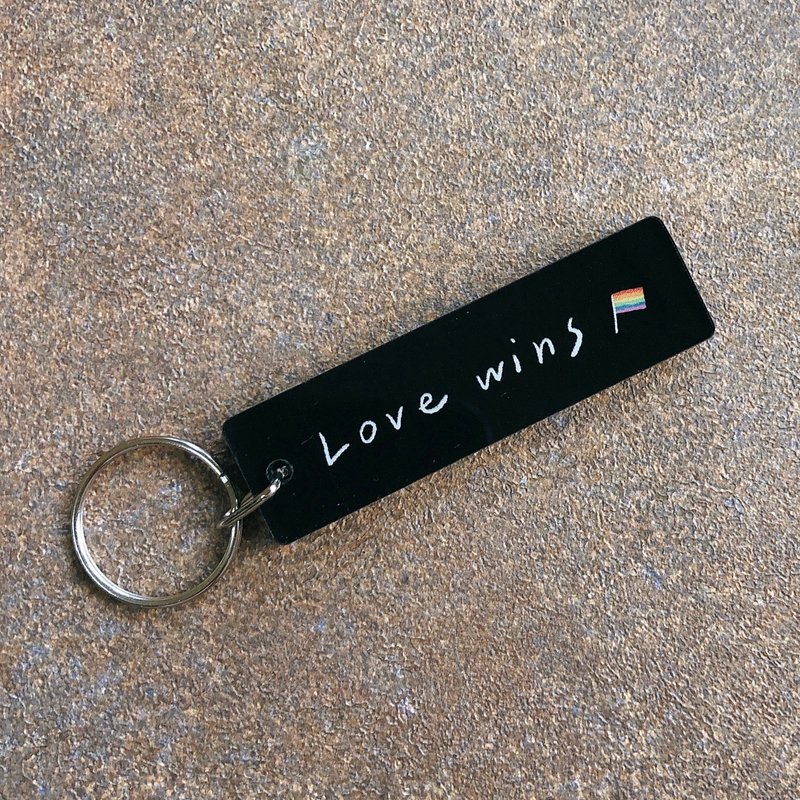 Acrylic key ring rainbow equal rights -Love wins - Keychains - Acrylic Black