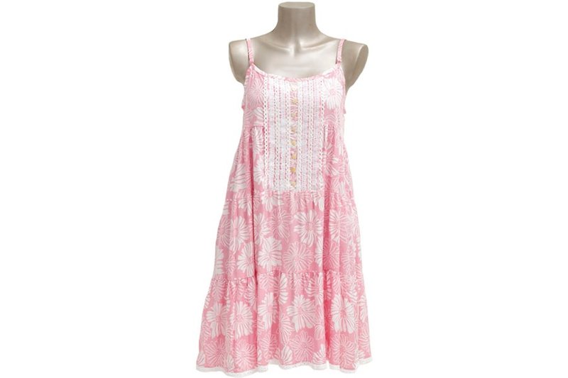 新作！サンフラワーレースワンピース＜ピンク＞ - 洋裝/連身裙 - 其他材質 粉紅色