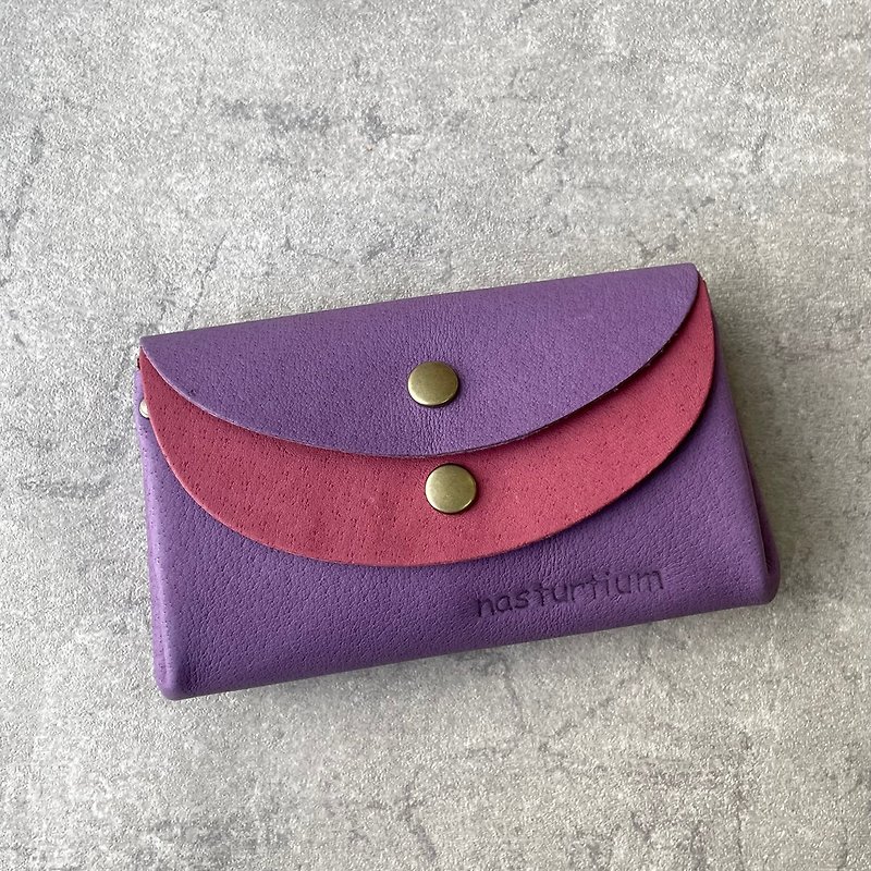 ピッグスキンの小さなお財布　バイオレット×ワイン - 長短皮夾/錢包 - 真皮 紫色