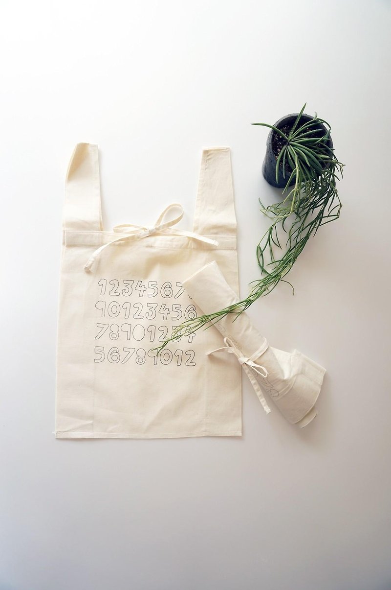 Number Eco-BAG - กระเป๋าถือ - ผ้าฝ้าย/ผ้าลินิน 
