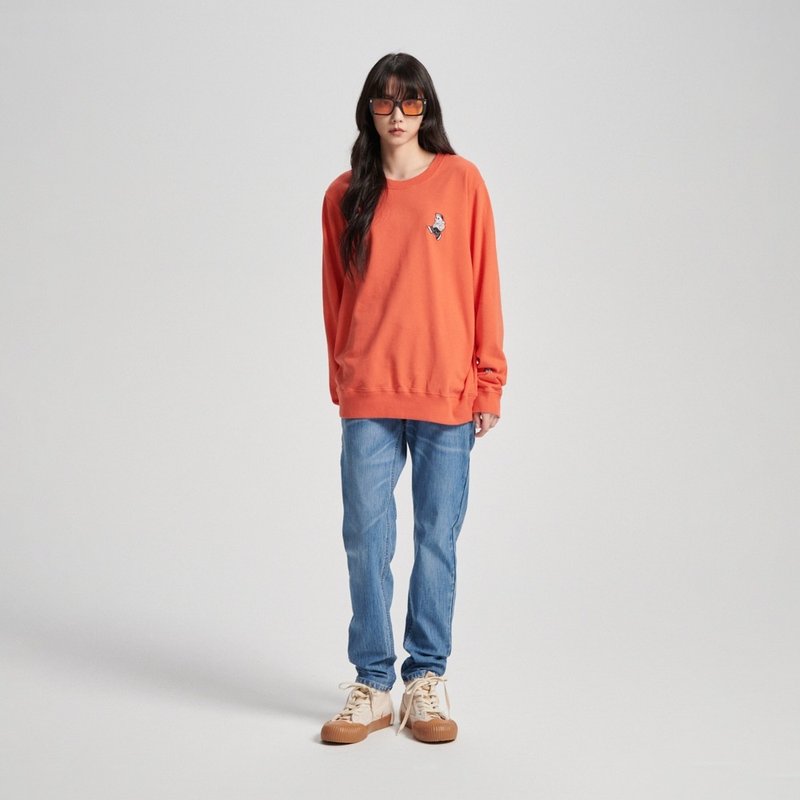 EDWIN Skeleton BOY thin long-sleeved T-shirt-men's (orange) #Top - Men's T-Shirts & Tops - Cotton & Hemp Orange