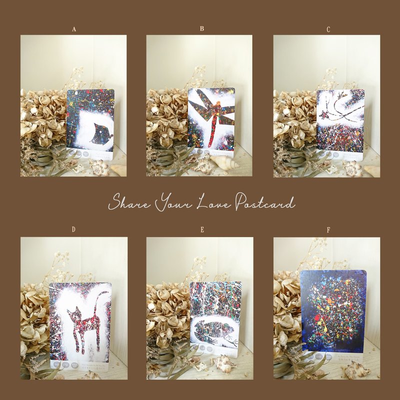 Postcard Lines and Colors Female Paintings Artist Artwork Wall Deor Card - การ์ด/โปสการ์ด - กระดาษ หลากหลายสี