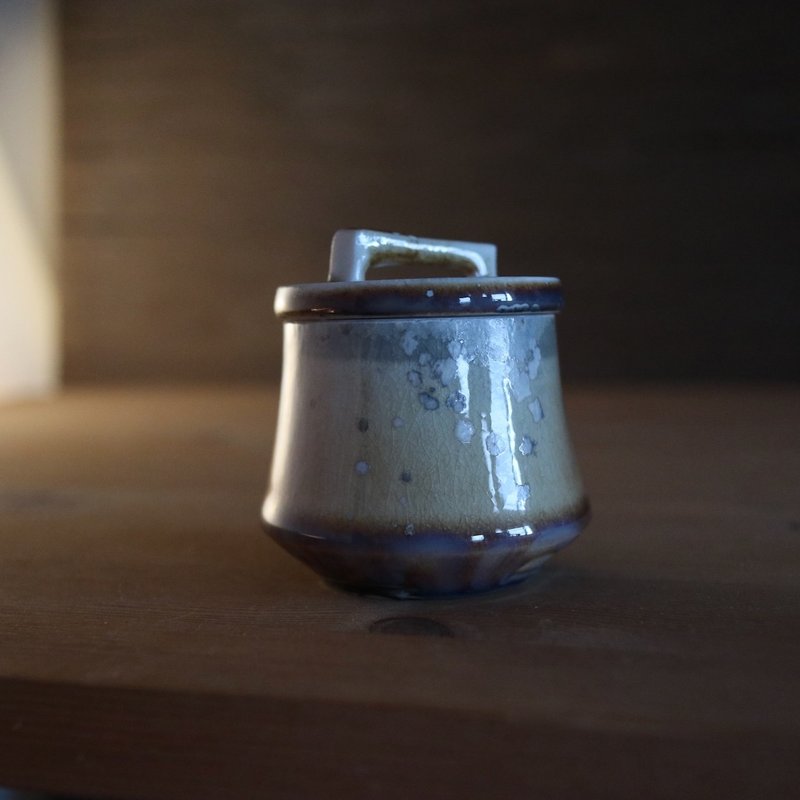 กระปุกชาหม้อดินจิ้มจุ่มขนาดเล็ก / กระปุกซองแชร์ - ถ้วย - เครื่องลายคราม สีส้ม