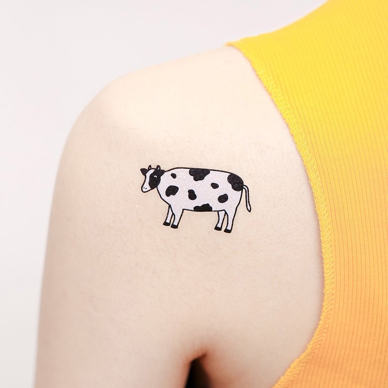 Surprise Tattoos - Cow Temporary Tattoo - Temporary Tattoos - Paper White