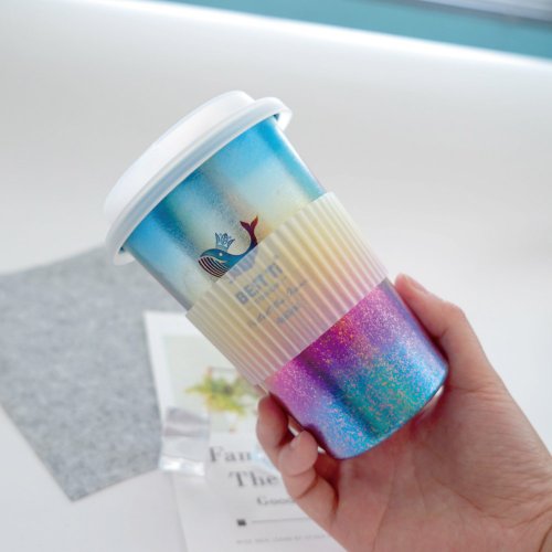 BEST Ti 【BEST Ti】熱愛系列-愛地球 冰晶繽紛彩 純鈦隨行杯 鈦杯 460ml