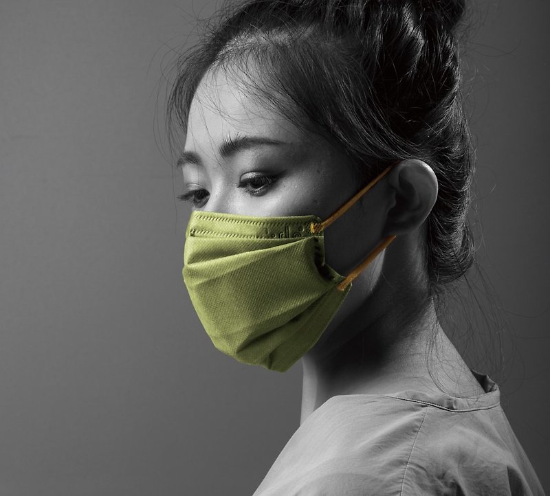 :dc gram particles-narrow anti-fume mask green mask + yellow ear strap (12pcs/box) - Cookware - Other Materials Green