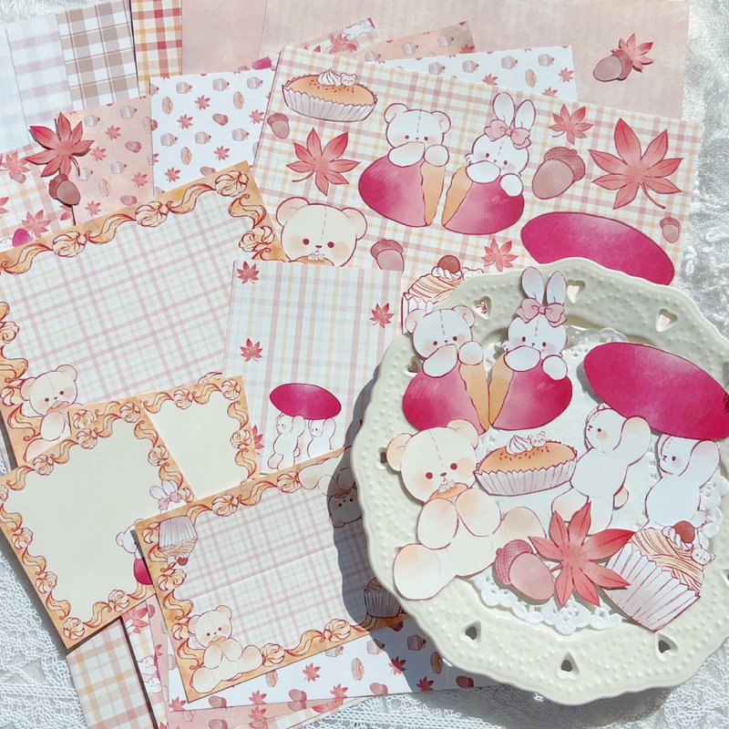 Autumn Series Paper Items Set & Individual Items - 禮物盒/包裝盒 - 紙 多色