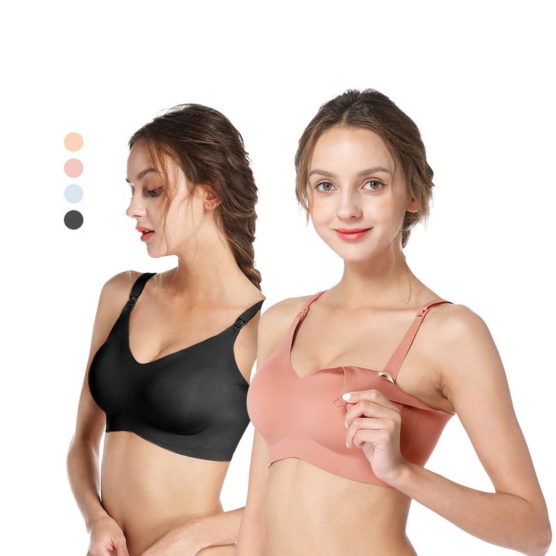 MOOIMOM Maternity High Elasticity Classic Seamless Nursing Bra [Discount on Any Three Pieces] - Women's Underwear - Cotton & Hemp Multicolor