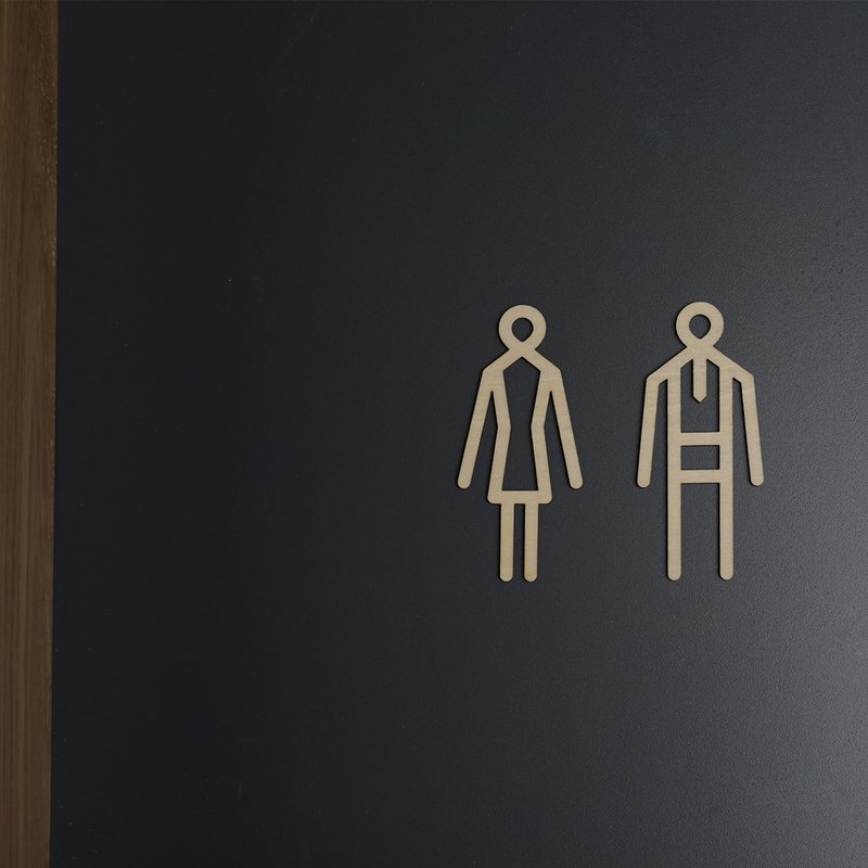 toilet sign - อุปกรณ์ห้องน้ำ - ไม้ 