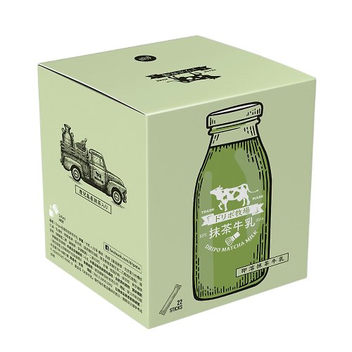 DRIPO Dripoドリポ牧場抺茶牛乳即溶飲品【原味】| 22包裝