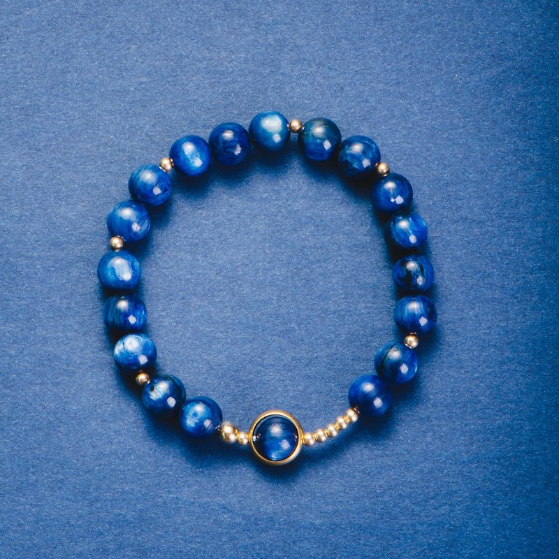 Kyanite, 14K Gold-Filled Natural Gemstone Crystal Bracelet - Bracelets - Gemstone Blue