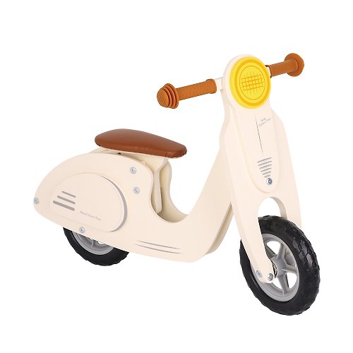 Rikunori Toys 瑞克腦力 【荷蘭New Classic Toys】木製平衡滑步車/學步車 - 香草奶昔