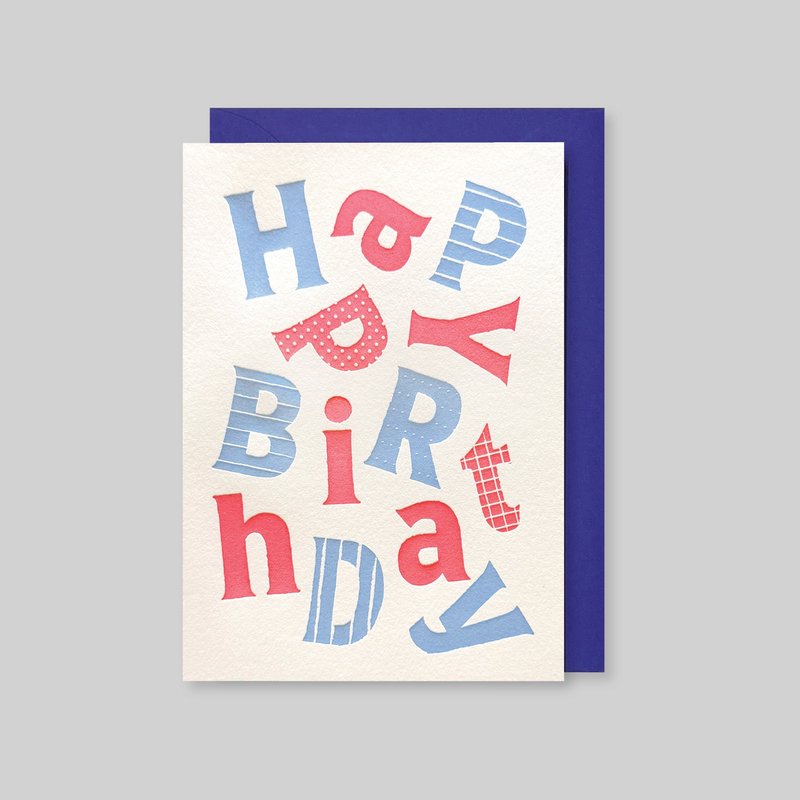 Letterpress printed folding card Happy Birthday - Cards & Postcards - Paper 