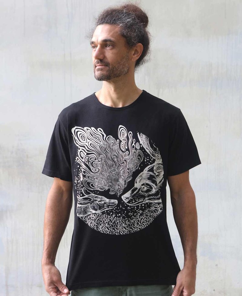 Numinous Black Men's Tee Shirt - เสื้อเชิ้ตผู้ชาย - ผ้าฝ้าย/ผ้าลินิน 