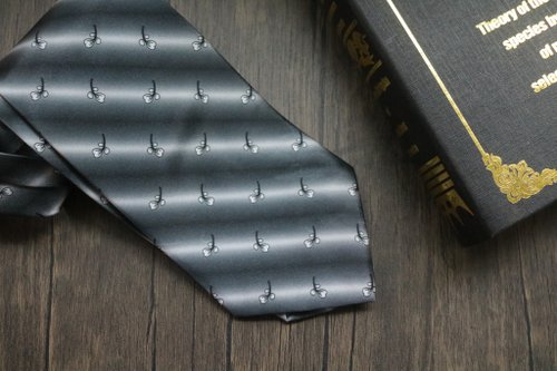 グレー調フラワーシルクネクタイtieギフトボックス入 - ショップ