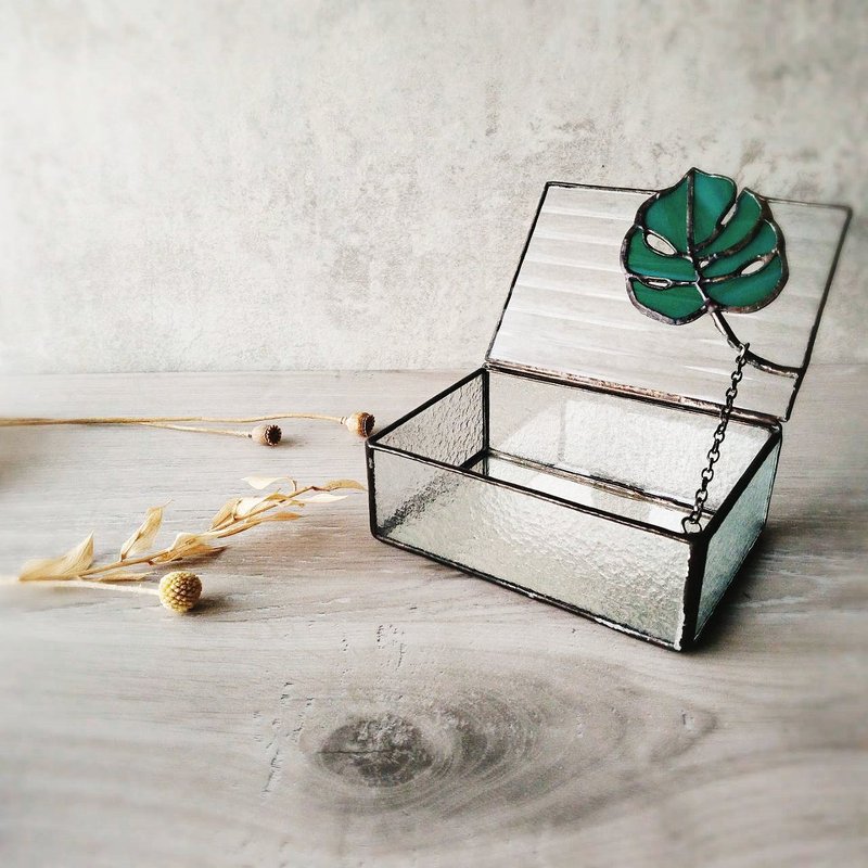 龜背芋珠寶盒 飾品收納盒 鑲嵌玻璃 - 居家收納/收納盒/儲物盒 - 其他材質 多色