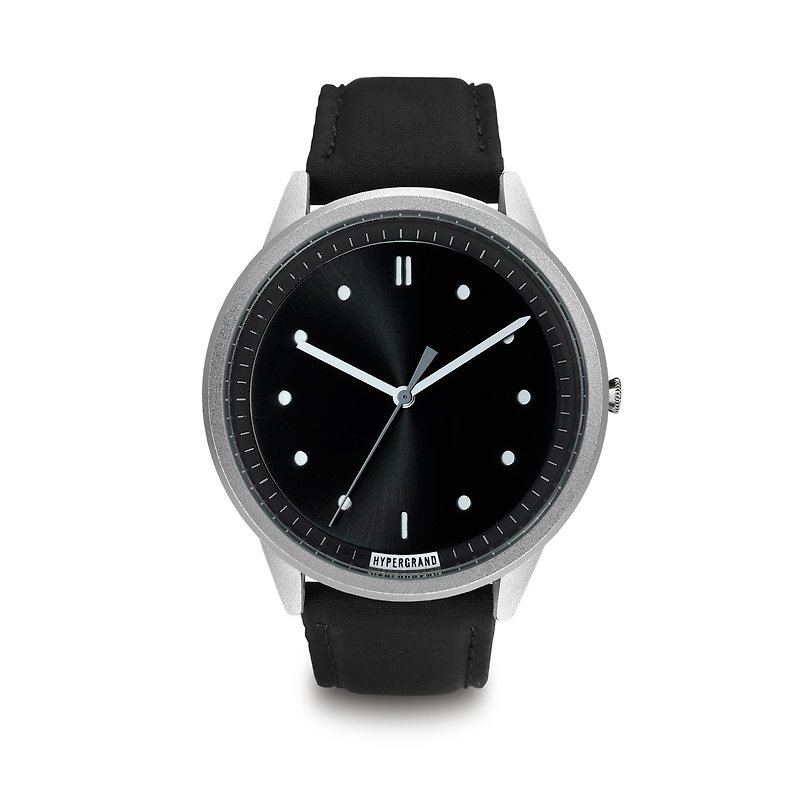 HYPERGRAND - 02基本款系列 - 銀黑錶盤x黑色飛行員 手錶 - 男裝錶/中性錶 - 其他材質 黑色