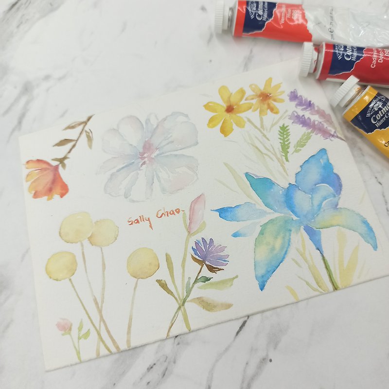 Experience watercolor class-spring flowers - วาดภาพ/ศิลปะการเขียน - กระดาษ 