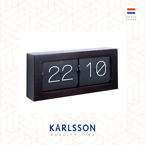 Ur Lifestyle 荷蘭Karlsson Flip clock Boxed XL金屬啞黑翻頁鐘(掛牆/放桌兩用