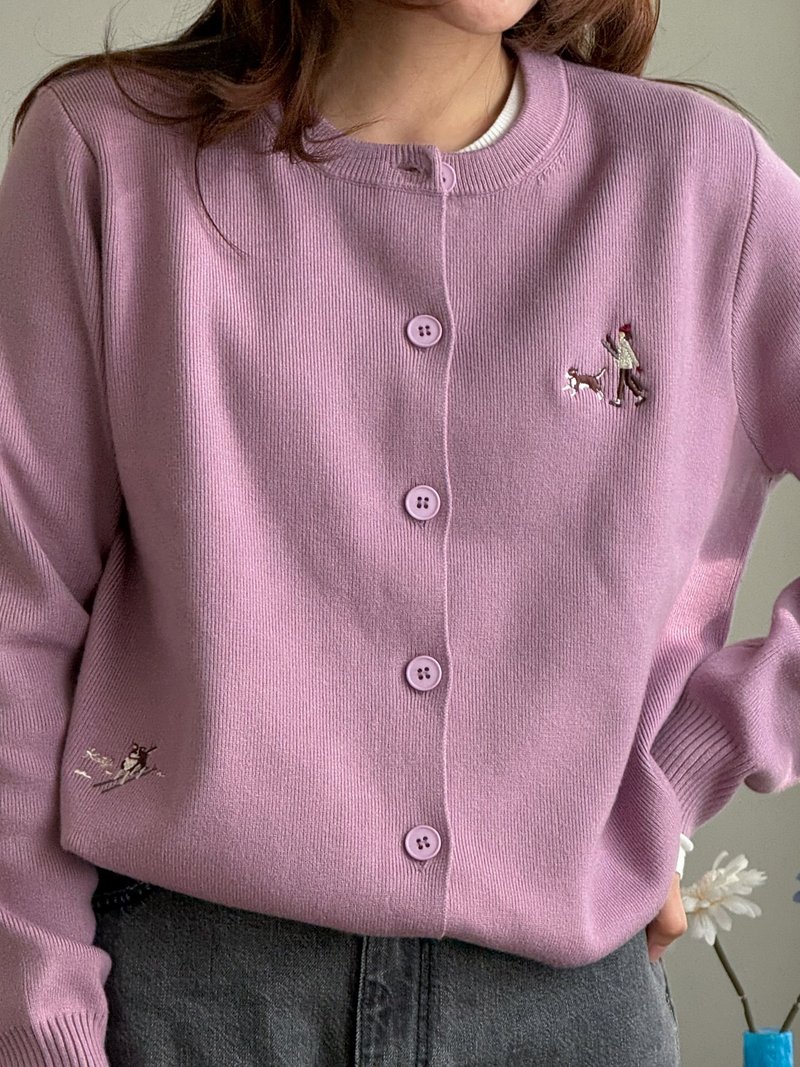 Cardigan : Ski Buddy - Women's Sweaters - Cotton & Hemp Gray