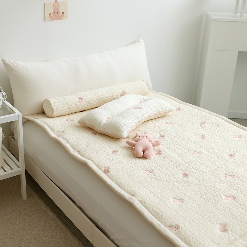 Korea Chezbebe Pink Rabbit Embroidered Cotton Sleeping Pad Size M - Bedding - Cotton & Hemp 