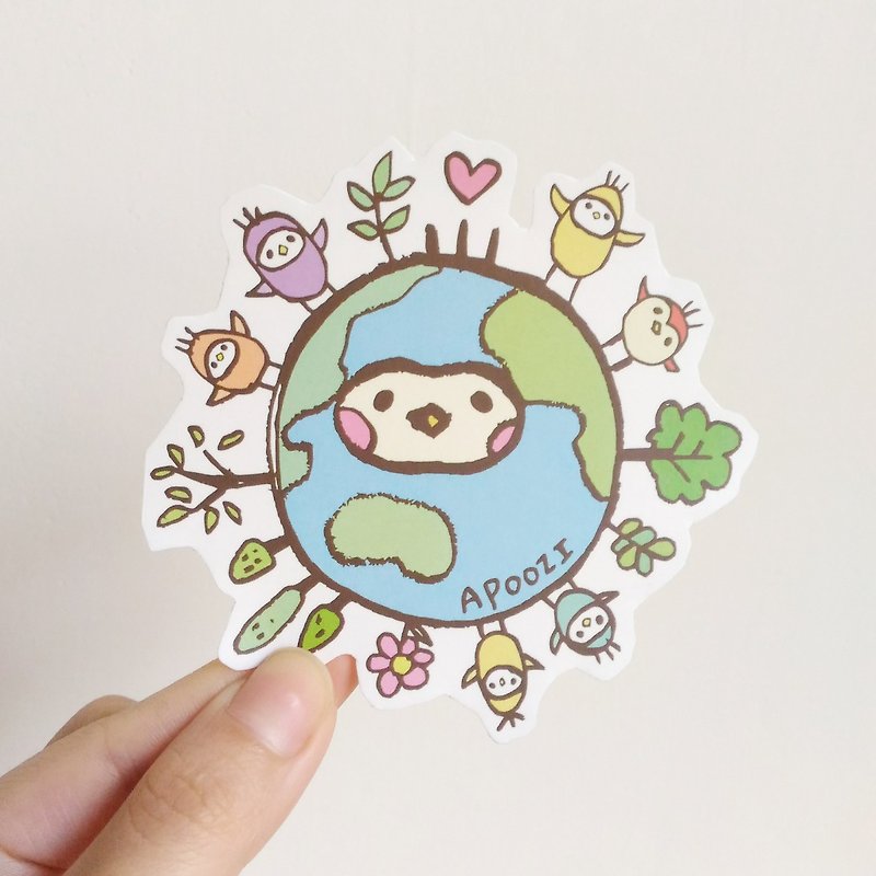 Earth illustration sticker - Stickers - Paper Blue