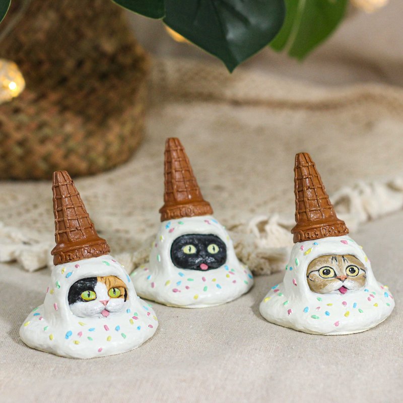 [Exclusive Style] Cat Doll Cute Cat Ice Cream Cat Meow Star Customized Breeding - Stuffed Dolls & Figurines - Cement 