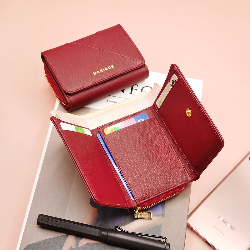 Ellie Mini Wallet in Lipstick Red - Wallets - Genuine Leather Red