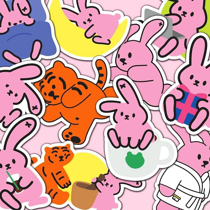 MUZIK TIGER Removable Sticker Rabbit Theme Pack / 11pcs - Stickers - Paper 