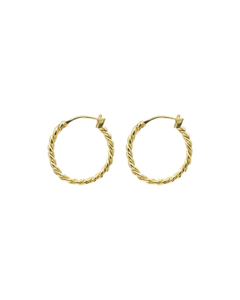 Medium Twist Earrings 20mm | Sterling Silver / 18K Gold Plated - 耳環/耳夾 - 純銀 金色