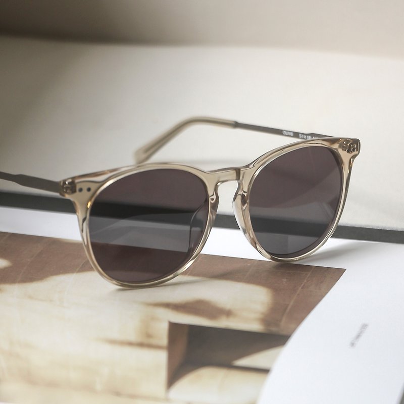 Transparent Apricot Plate Sunglasses Anti-UV400 Sunglasses-Dark Gray Lens Gift | Summer