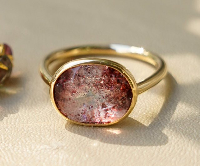 Lepidocrocite in quartz K18 Ring - 設計館Thalatta 戒指- Pinkoi