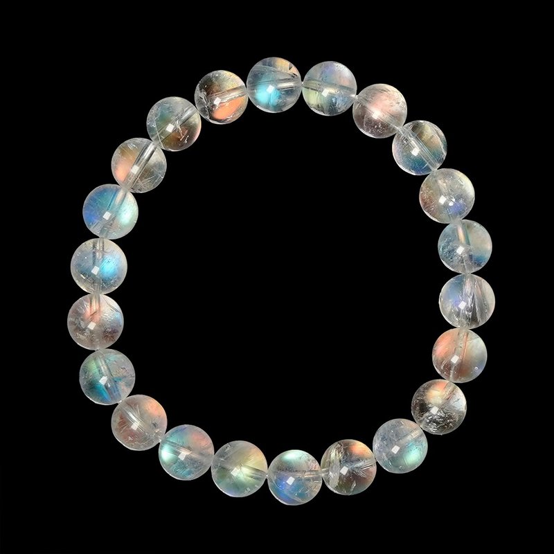 【正佳珠寶】馬島月光 超頂級冰彩虹藍 8.8-9.3mm 馬島月光石手珠 - 手鍊/手環 - 半寶石 多色