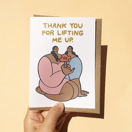 pinghattastudio Greeting Card - Thank you for lifting me up