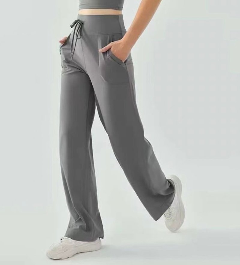 Deep Breath | Slouchy, versatile elastic drawstring wide pants - Women's Pants - Cotton & Hemp 