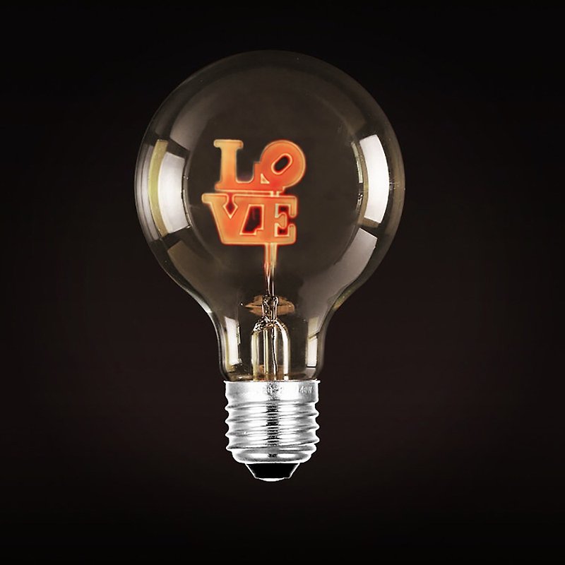 Decorative atmosphere‧Pattern bulb‧LOVE bulb│Good Form‧Good shape - โคมไฟ - แก้ว สีส้ม