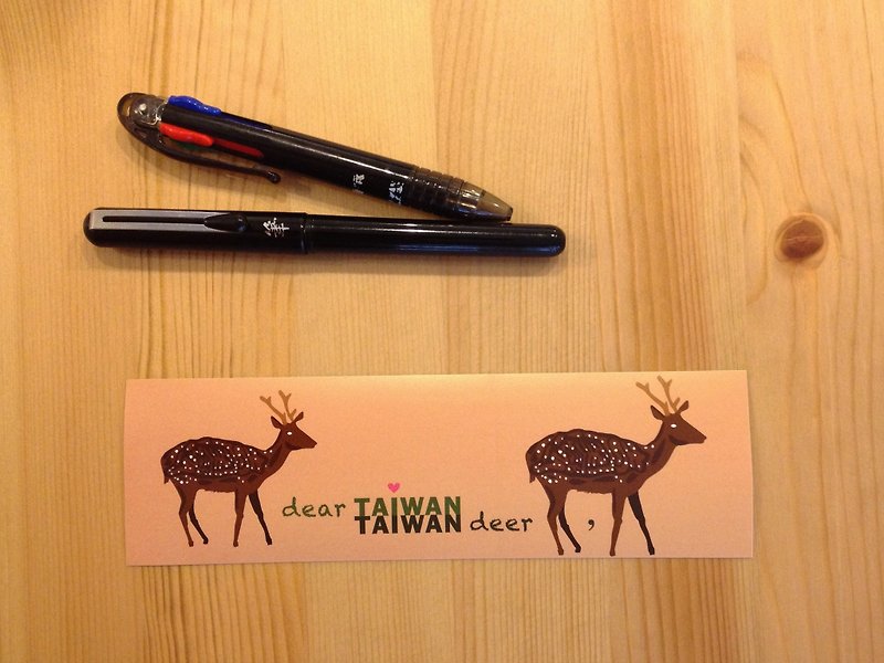 臺灣象形防水貼紙-Dear Taiwan Deer(臺灣梅花鹿) - 貼紙 - 紙 粉紅色