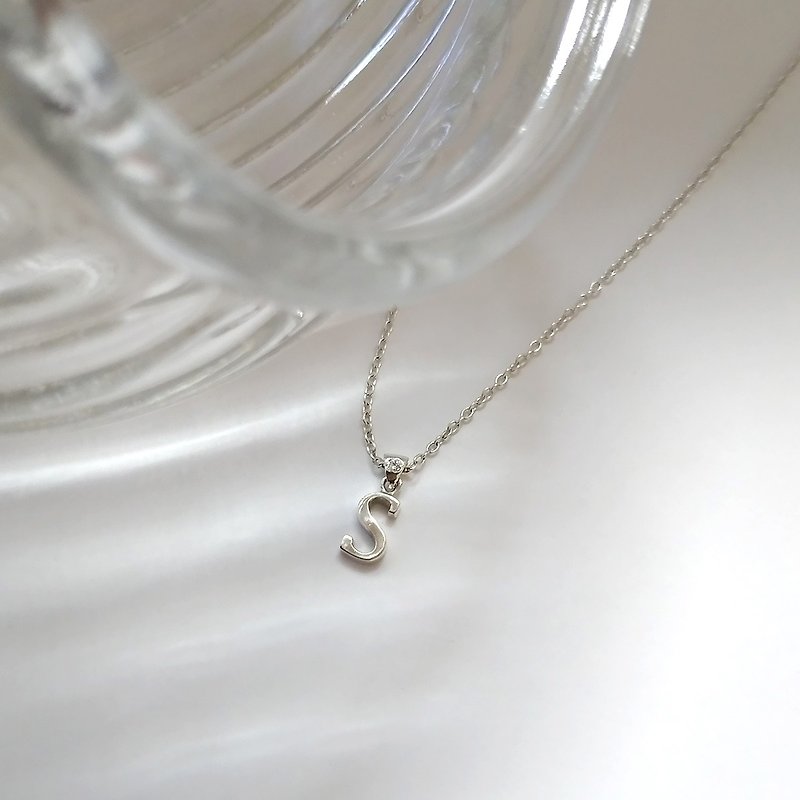 Personalized Initial Necklace,Sterling Silver,Customized - Necklaces - Sterling Silver Silver